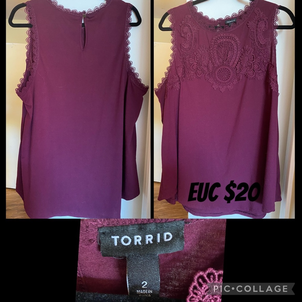 Torrid sz 2 EUC dressy tank cranberry color